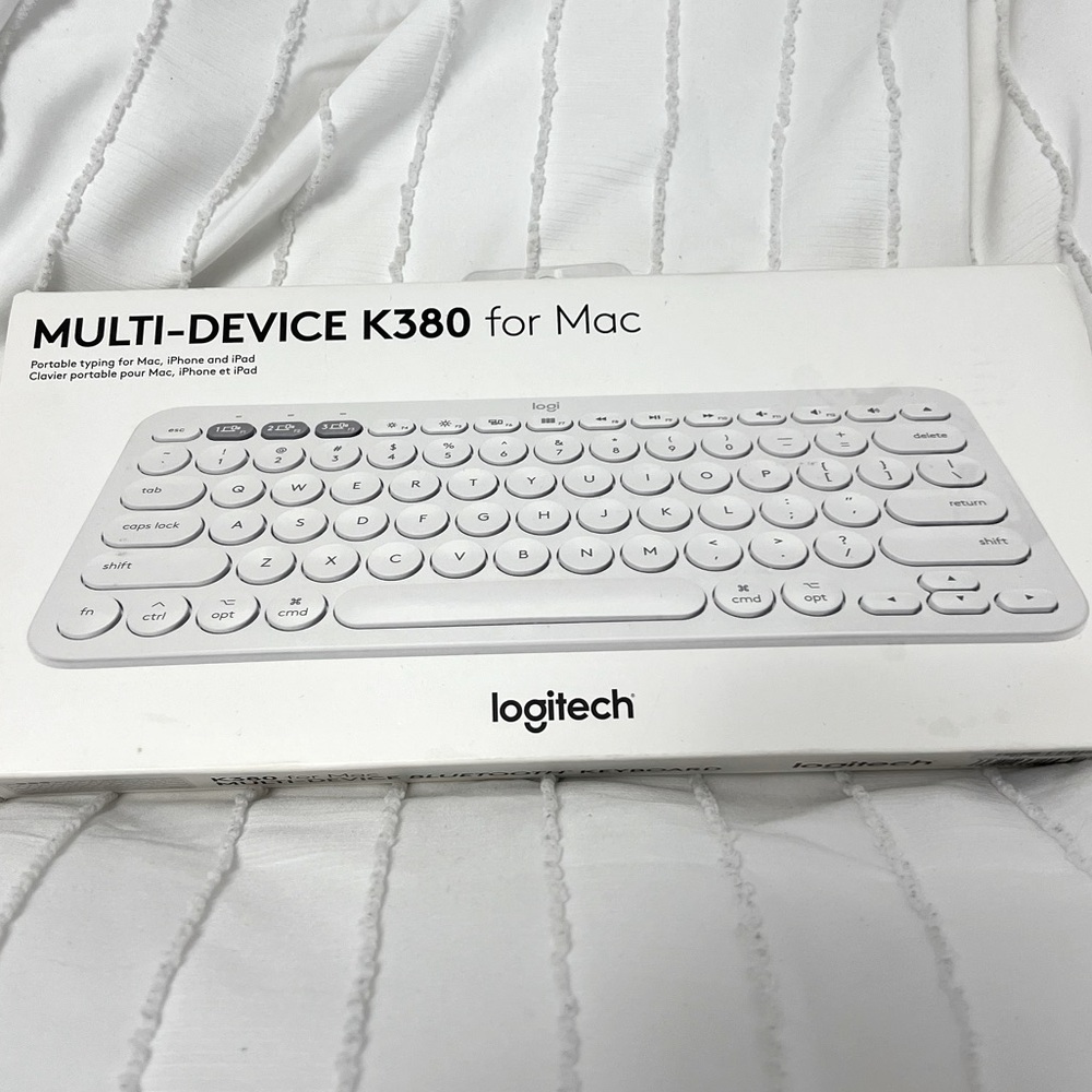 Logitech K380 Multi-Device Bluetooth Keyboard for Mac, iPhone, iPad, Off White